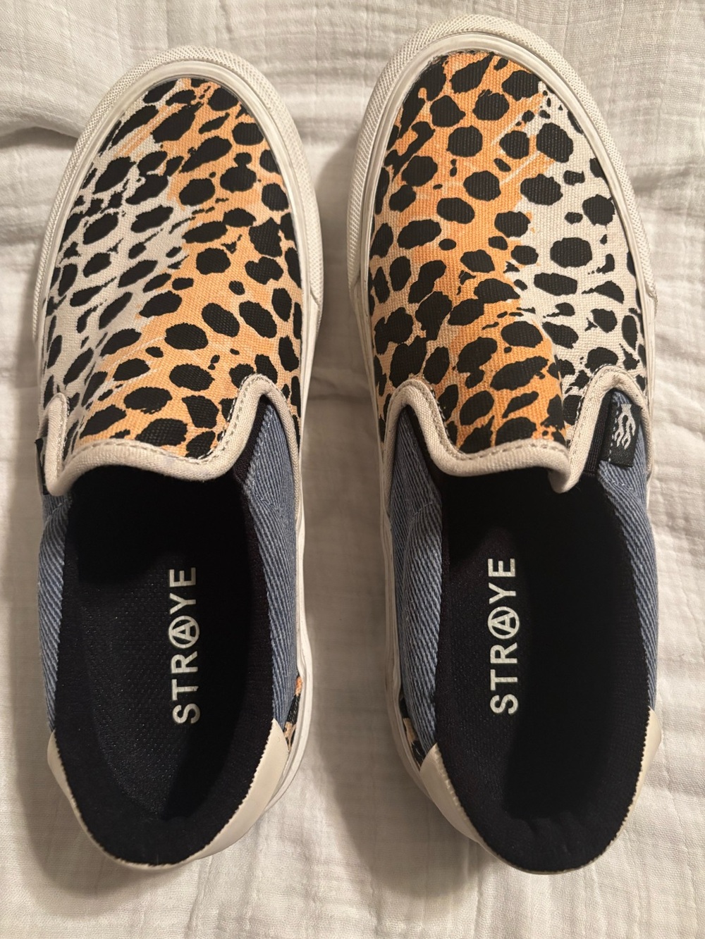 Straye Ventura Cheetah and Denim Slip On Shoes